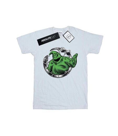 Disney Womens/Ladies Nightmare Before Christmas Roll The Dice Cotton Boyfriend T-Shirt (Blanc) - UTBI41587