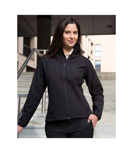 Result Womens/Ladies Core Printable Softshell Jacket (Black / Black)