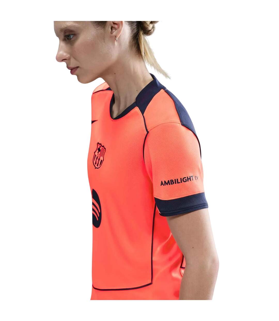 Maillot De Foot Motif/style Fc Barcelone 2025/2026 Femme Orange Bleu Nike-4