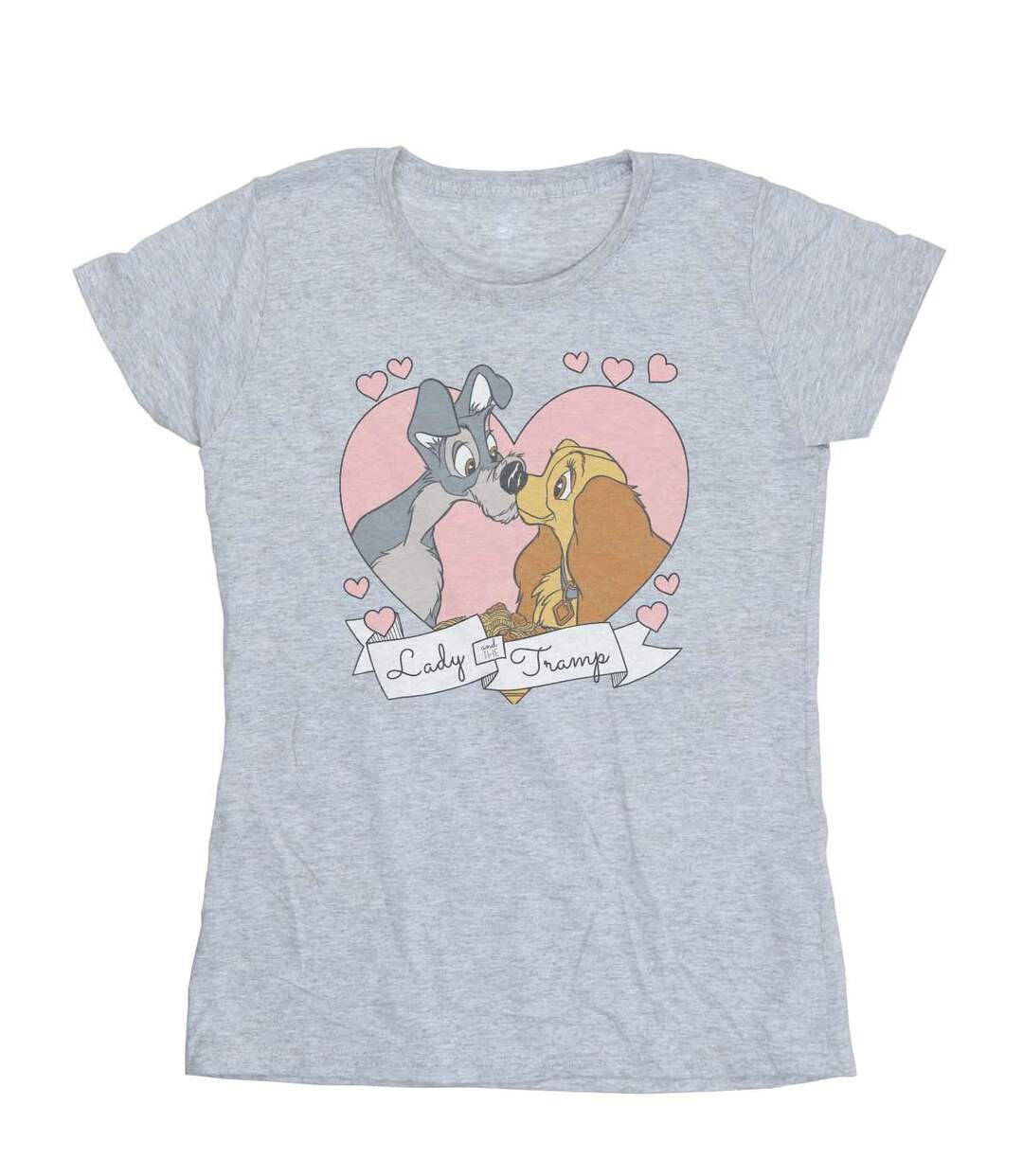 Disney - T-shirt LADY AND THE TRAMP LOVE - Femme (Gris chiné) - UTBI14921-1