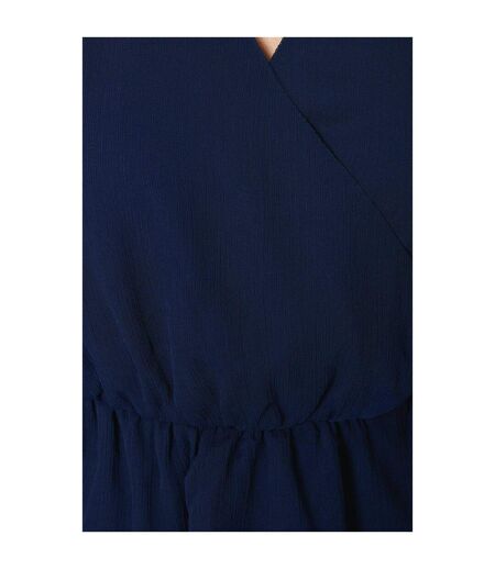 Womens/ladies mock wrap petite top navy Principles