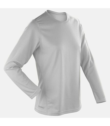 Spiro Ladies/Womens Sports Quick-Dry Long Sleeve Performance T-Shirt (White) - UTRW1492