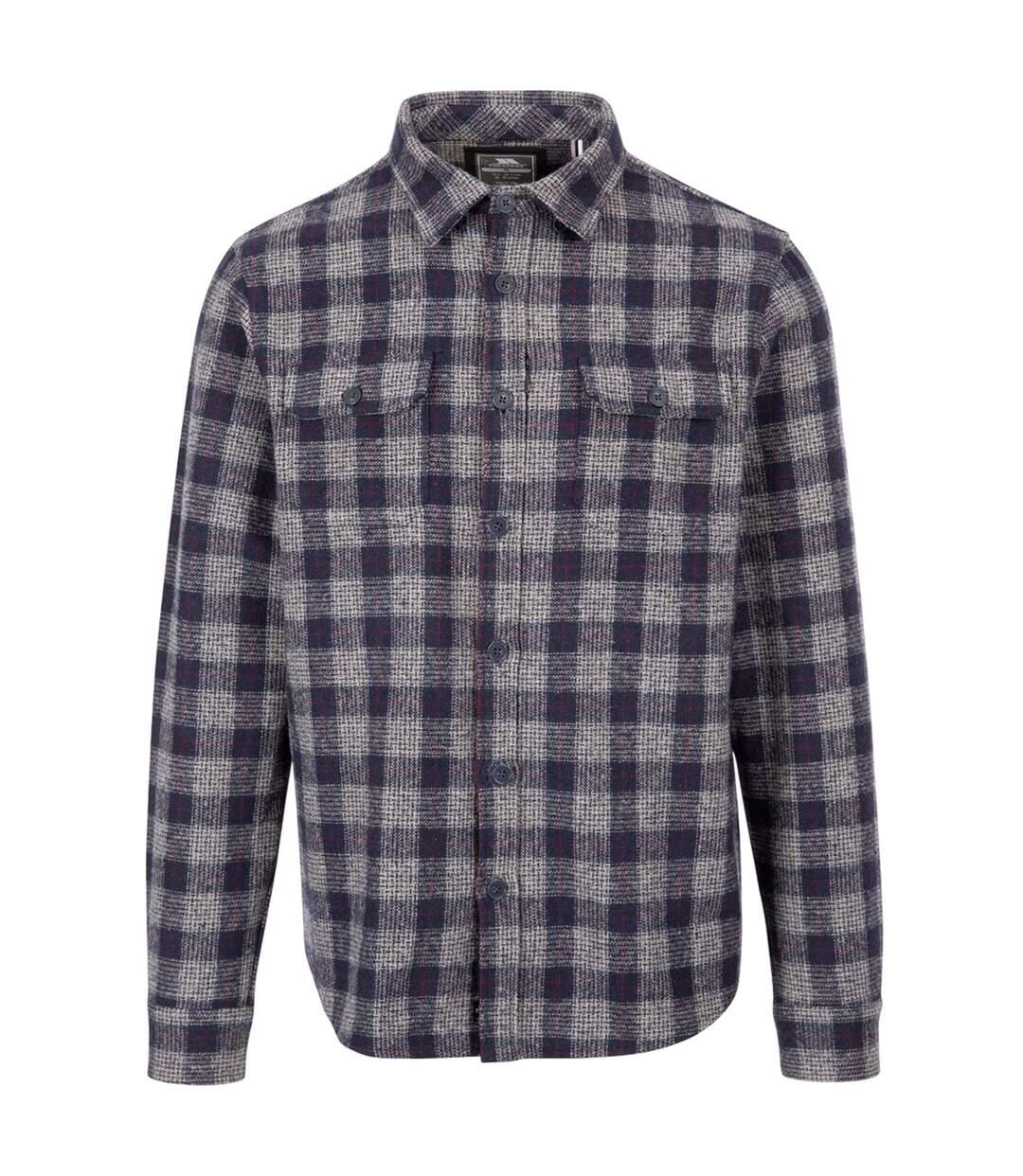 Chemise Manches Longues Motif/style À Carreaux Portlaw Homme Gris Bleu Trespass-1