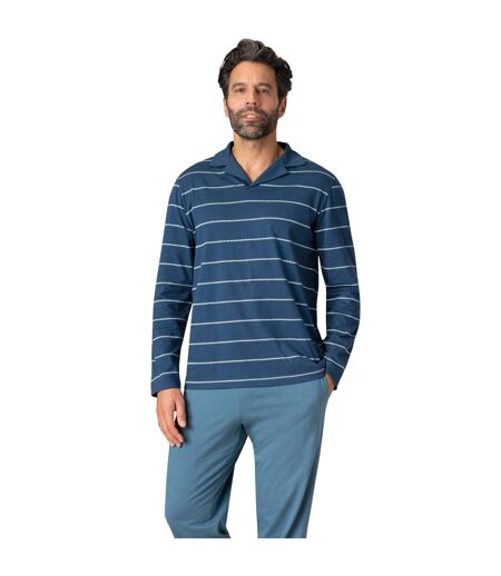 Pyjama long col T homme Coton Bio