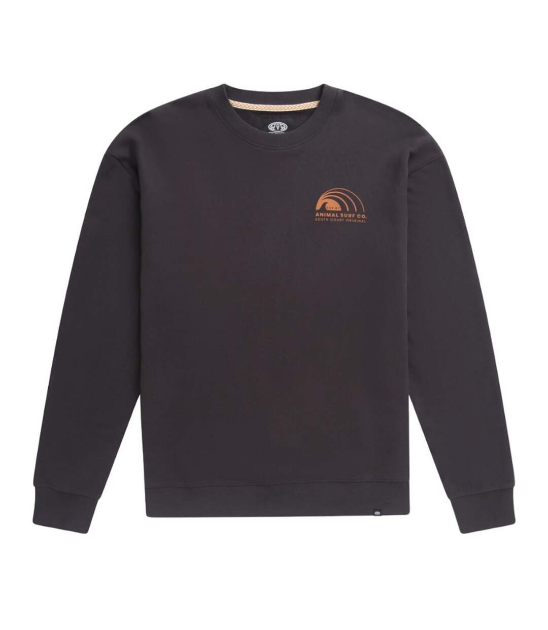 Mens jonah organic sweatshirt grey Animal-1