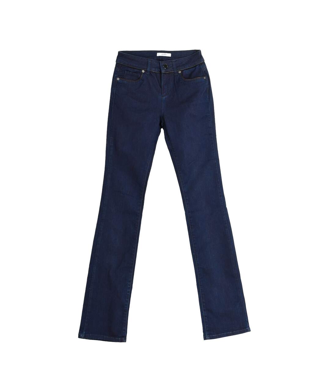 Long denim pants with straight cut hems AJEA13-A350 woman-1