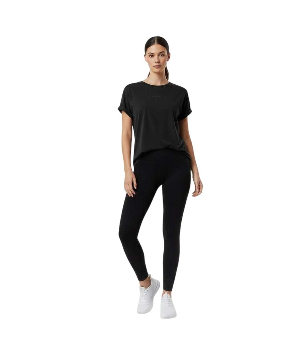 T-shirt Manches Courtes Motif/style Logo Femme Noir USA Pro-3