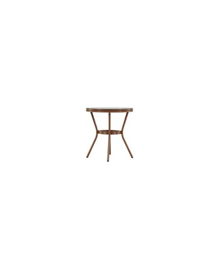 Table de Jardin en Verre Loures 75cm Marron
