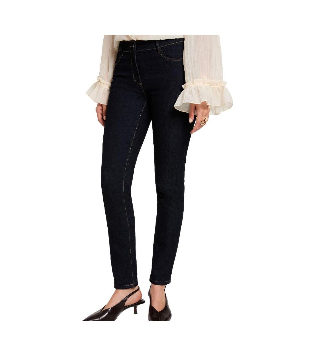 Jean skinny bleu foncé femme morgan parda1-1