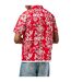 Mens Hawaiian Short-sleeved Shirt Red Print Replay-4
