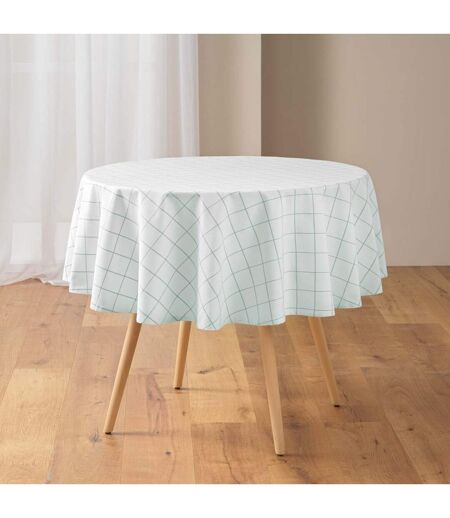 Nappe Ronde Tissée à Carreaux Axel 180cm Vert Sauge