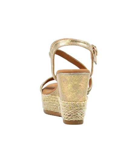 Sandales fern femme jaune or Lunar
