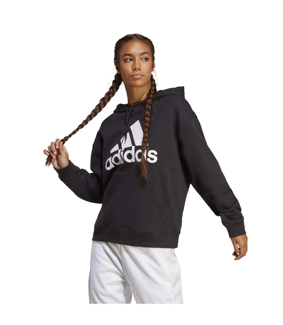 Sweat À Capuche Avec Cordons Badge Of Sport Femme Noir Blanc Adidas-2