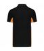 Kariban Mens Flag Polycotton Pique Polo Shirt (Black/Orange)