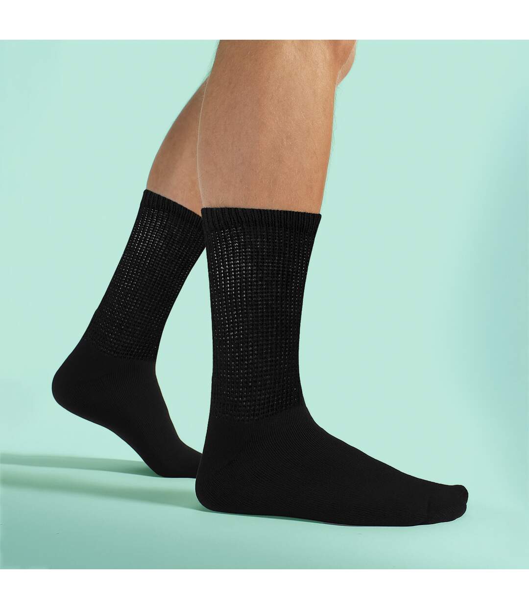 6 Pairs Mens Cotton Diabetic Socks - Soft Non Binding Everyday Comfort Socks-4