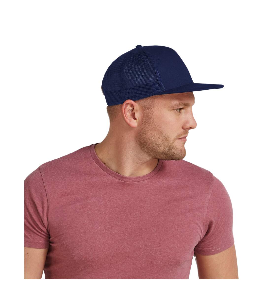 Unisex Adult Trucker Cap Oxford Navy Beechfield-2