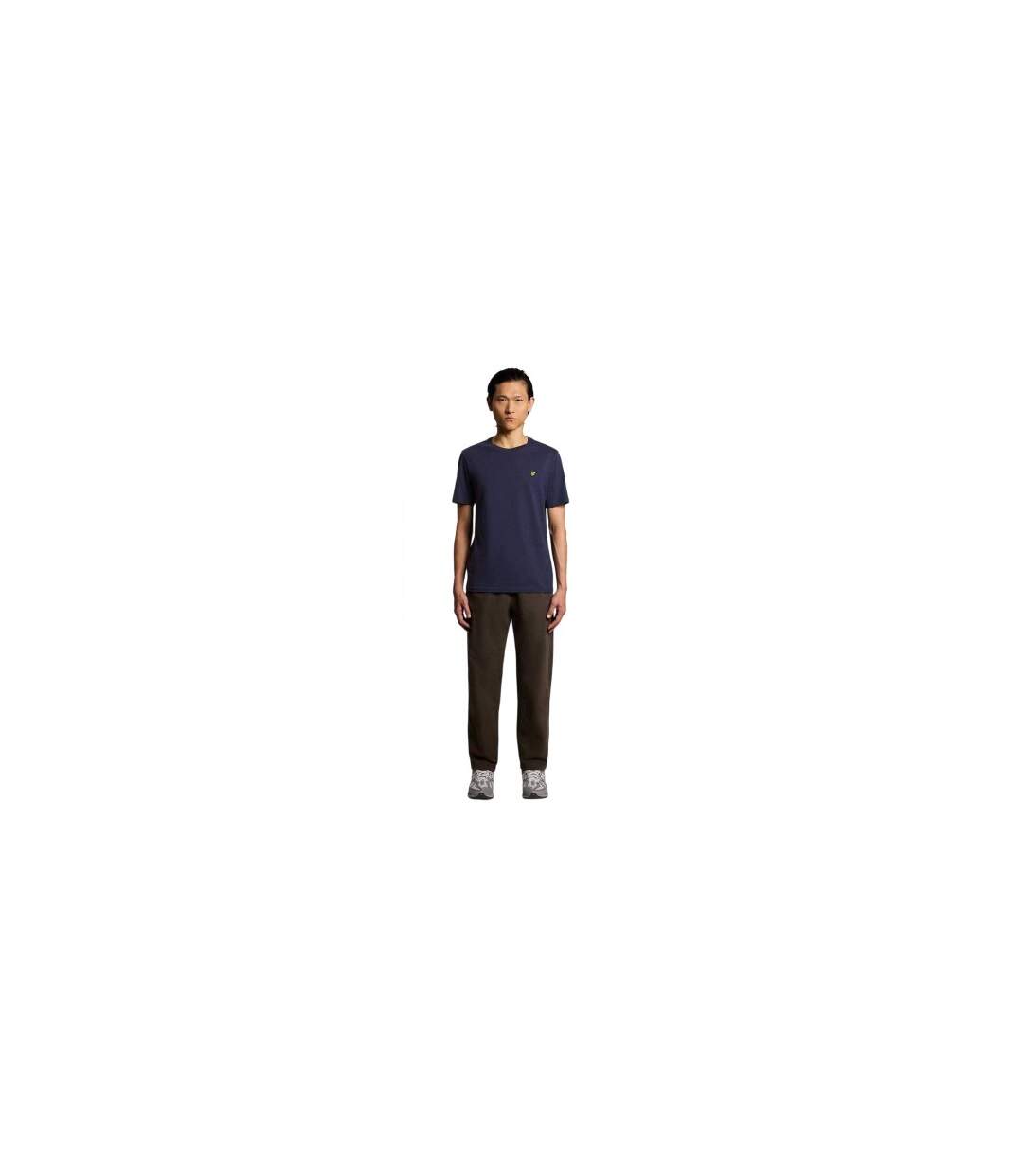 Mens Small Logo Cotton T-shirt Navy Lyle & Scott-1