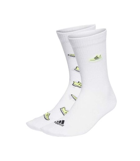 2x paires de chaussettes blanches/jaunes homme adidas ib3229