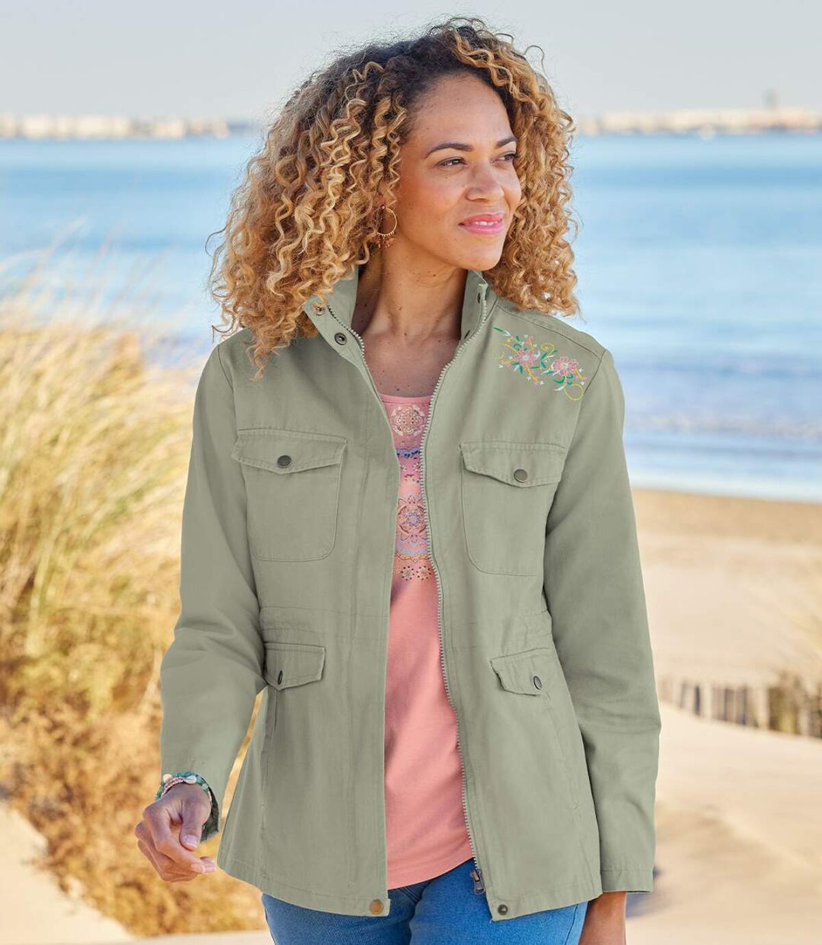 Women's Sage Embroidered Safari Jacket | Atlas For Men