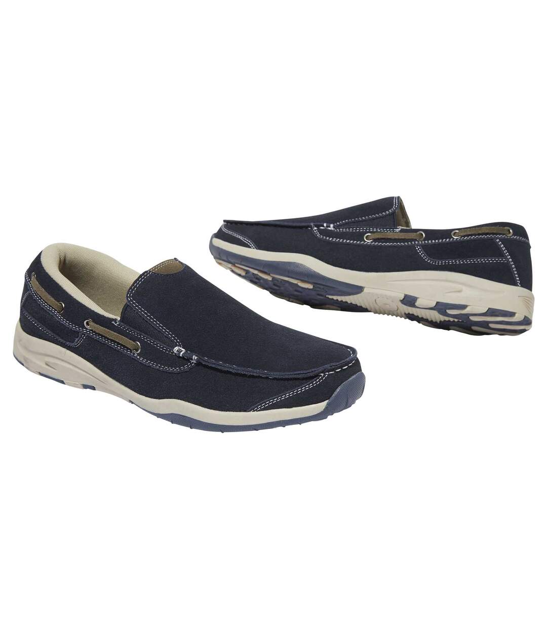 Men's Navy Boat Shoes-1