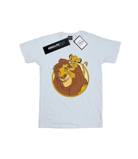 Disney Womens/Ladies The Lion King Mufasa And Simba Cotton Boyfriend T-Shirt (Blanc) - UTBI29142