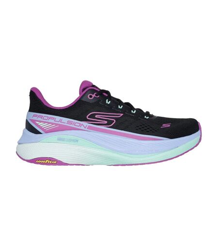 Womens/ladies Max Cushioning Propulsion Trainers Black Purple Skechers