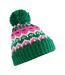 Bonnet Ski Motif/style Rétro Adulte Vert Beechfield-1