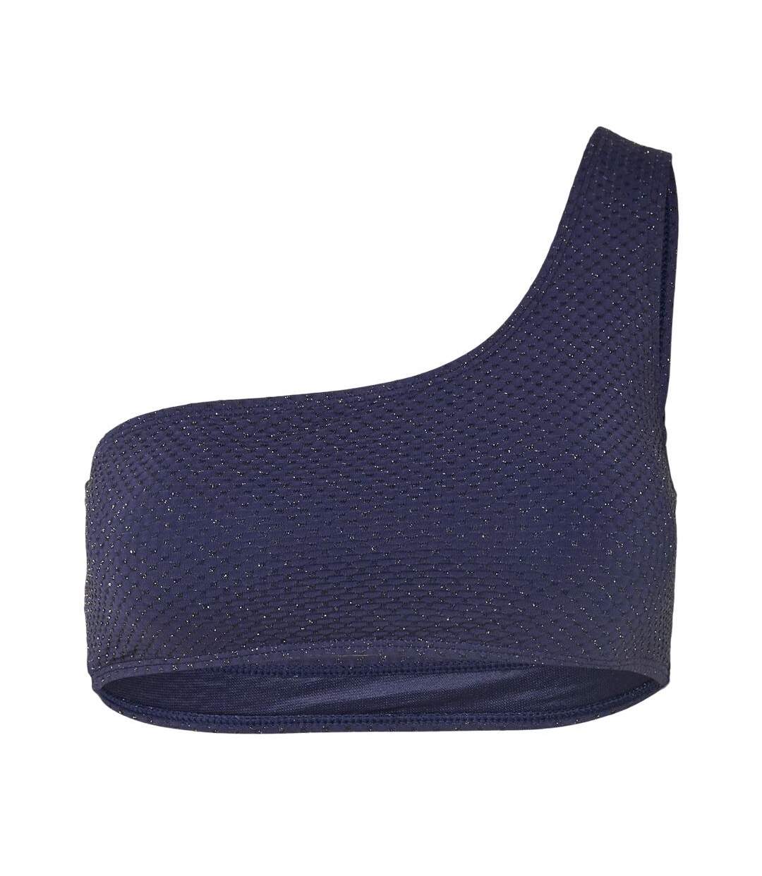 Haut de bain marine femme pieces drape lurex-1