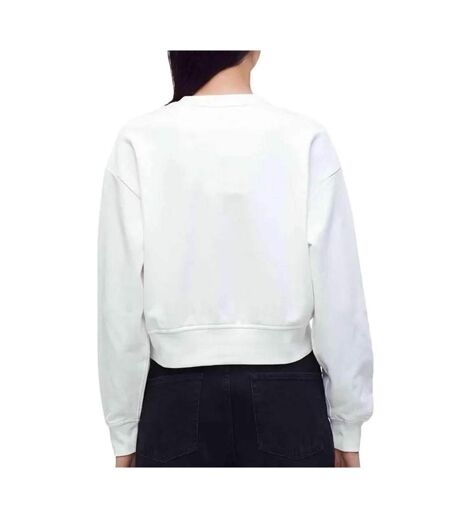 Sweat blanc femme calvin klein jeans ls cropped