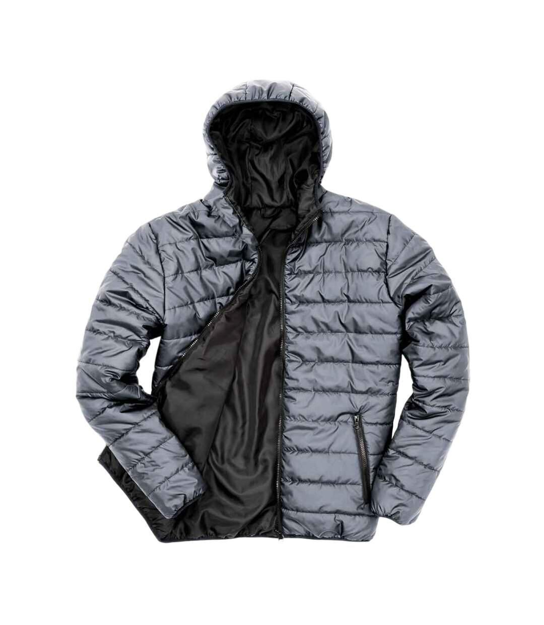 Mens padded jacket frost grey/black Result Core-1