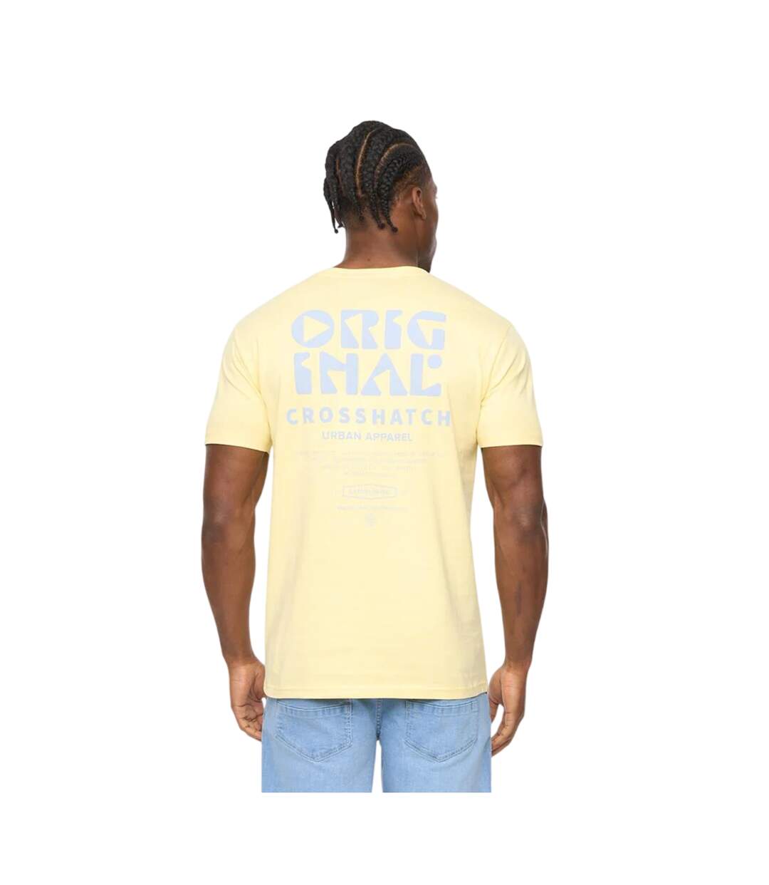 T-shirt Wellmoores Homme Jaune Crosshatch-3