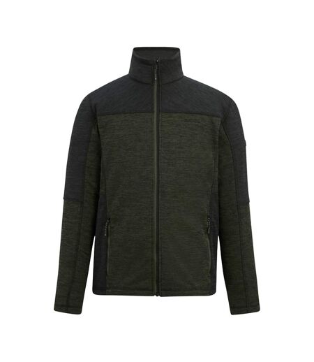 Mens Highton Fleece Full Zip Midlayer Dark Khaki Black Regatta