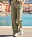 Women's Khaki Wide-Leg Trousers-1