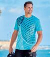 Pack of 2 Men's Graphic Print T-Shirts - Turquoise Navy Atlas For Men