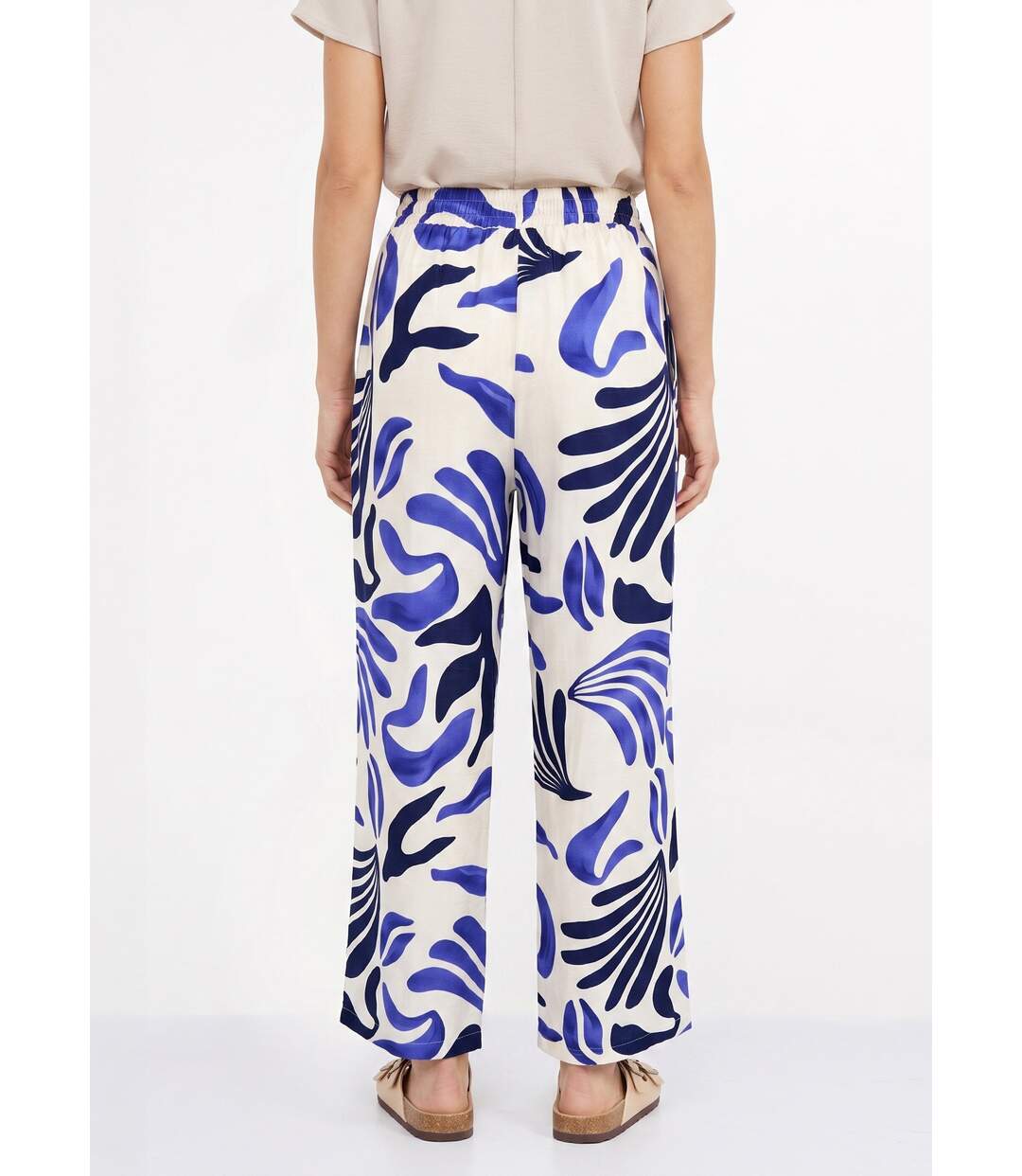 Pantalon large imprimé abstrait-2