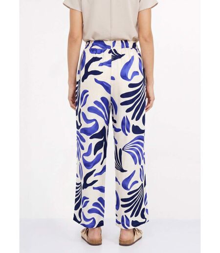 Pantalon large imprimé abstrait