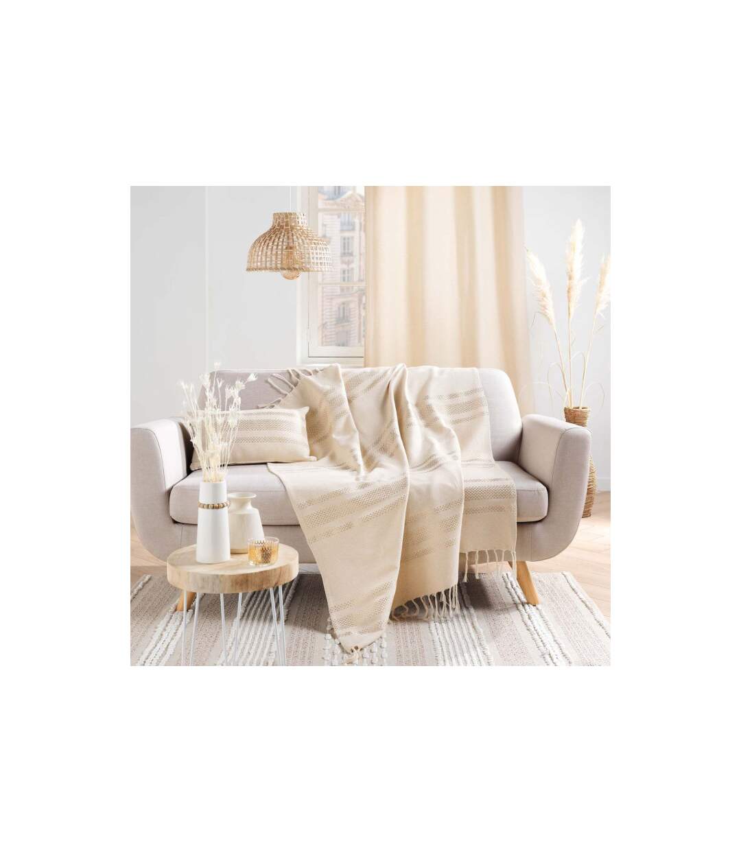 Coussin Déco Doreline 30x50cm Beige-3