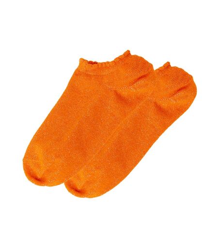 X1 Paire de Chaussette Orange Femme Pieces Glitter Sneaker