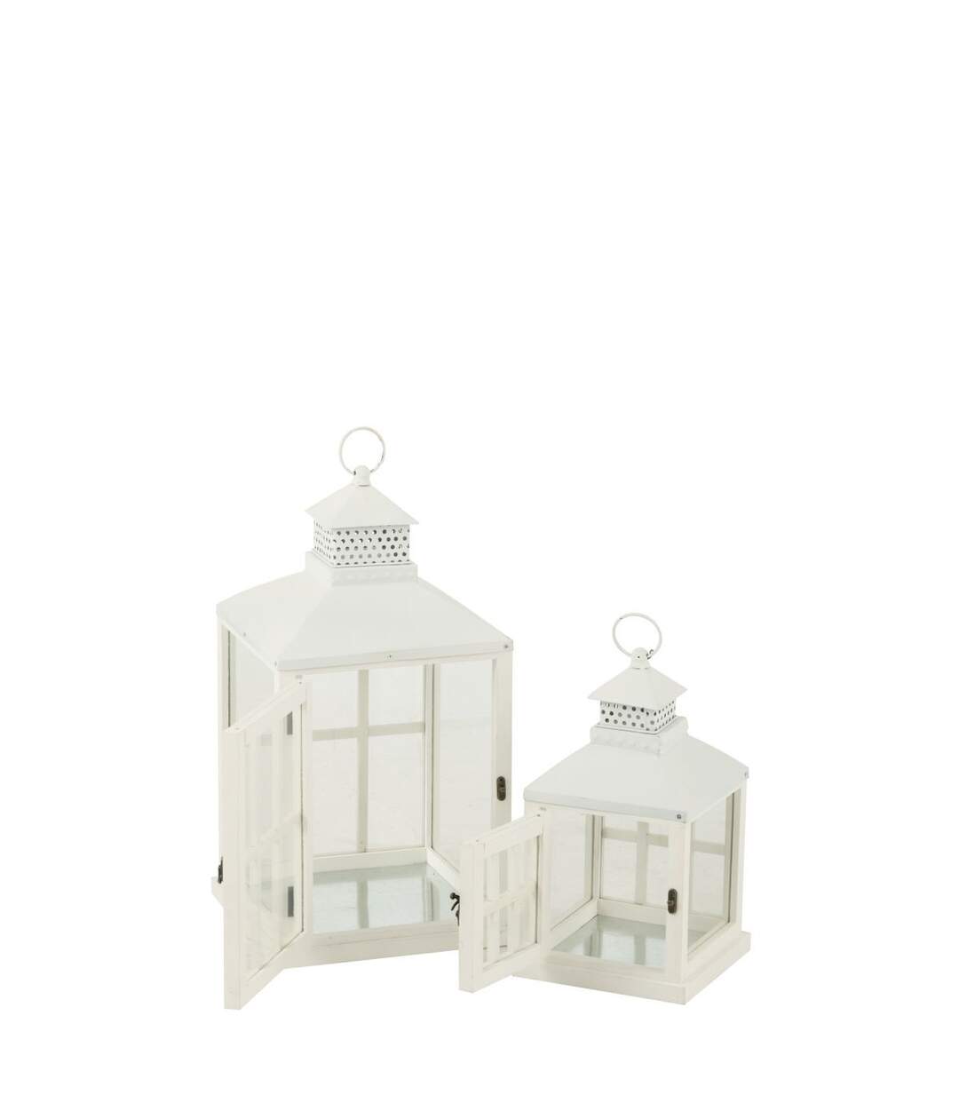 Lot de 2 Lanternes Maisons en Bois Cocoon 52cm Blanc-3