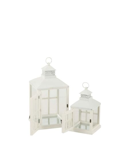 Lot de 2 Lanternes Maisons en Bois Cocoon 52cm Blanc
