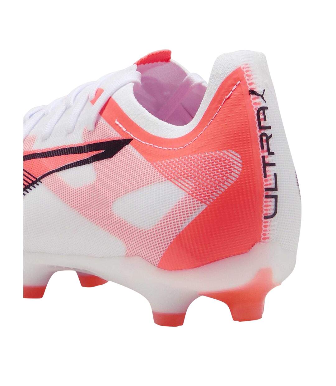 Mens Ultra 5 Match Firm Ground Football Boots White Red Puma-2