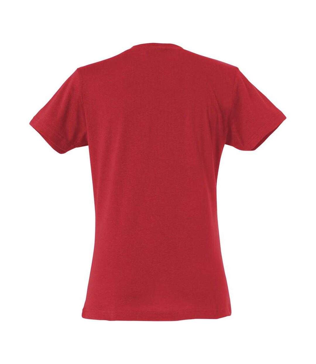 Womens/ladies Plain T-shirt Red Clique-2
