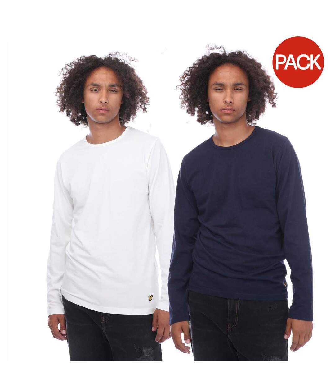 T-shirts manches longues kane homme blanc / bleu marine Lyle & Scott-1