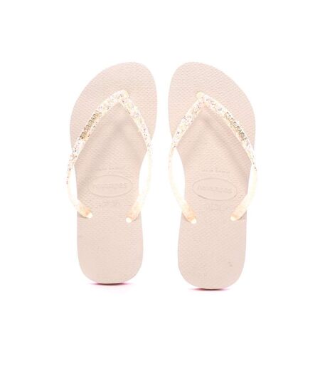 Tongs roses paillettes femme havaianas hav slim glitter flourish - 35/36