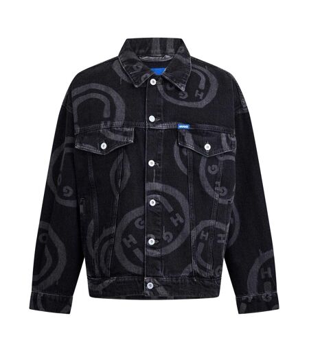 Mens Wes Slim Denim Jacket Black Hugo