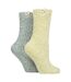 2 Pack Ladies Two Tone Cosy Bed and Home Socks - Warm Soft Relaxing Comfort-1