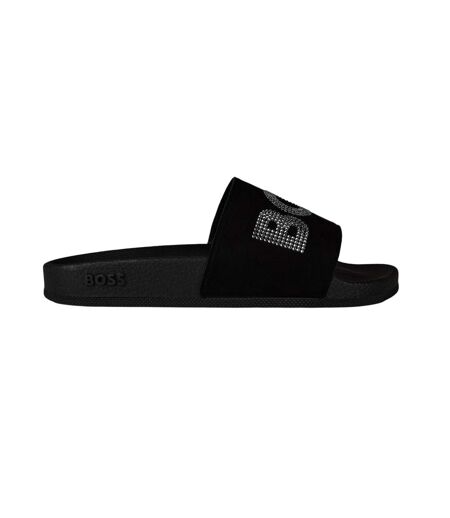 Claquettes Piscine Motif/style Strass Femme Noir Boss