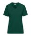 T-shirt de travail Bio col V - Femme - JN1807 - vert foncé