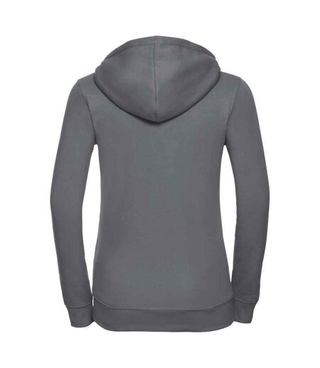 Womens/ladies authentic full zip hoodie convoy gray Russell