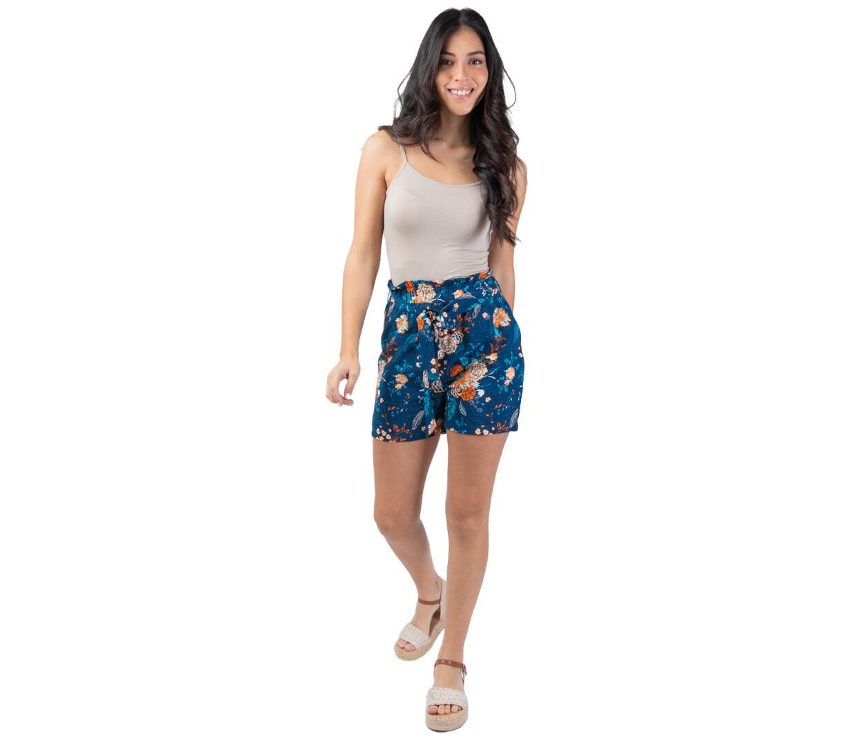 Short femme été plage CAURY imprimé fleuri Coton Du Monde-1